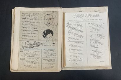 null HENRIOT (1857-1933)

Set of handwritten parody newspapers with watercolor illustrations...