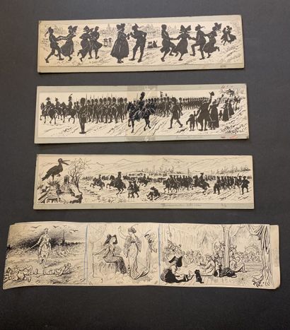 null HENRIOT (1857-1933)

17 illustrations representing soldiers. 

Pen on paper...