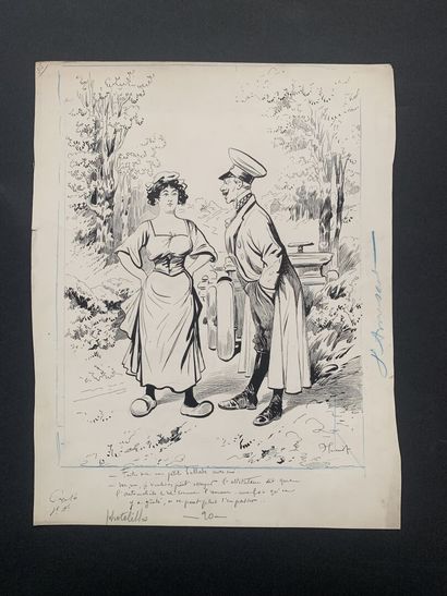 null HENRIOT (1857-1933)

Deux illustrations : 

"Amour et chauffeur"

Plume sur...