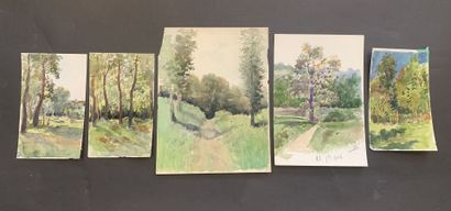 null HENRIOT (1857-1933)

Landscapes, snowy view, forest, village

Set of ten watercolors...