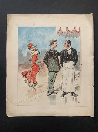 null HENRIOT (1857-1933)

Deux illustrations : 

La sortie du café

Une à la plume...