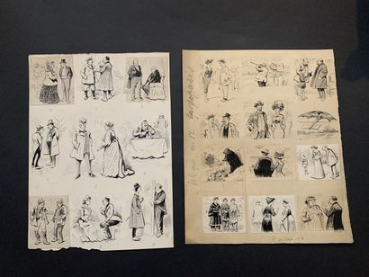 null HENRIOT (1857-1933)

Quinze feuilles de vignettes illustratives :

Scènes de...