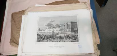 null "Vues de Paris, Versailles et châteaux des environs dont par Rigaud, dont tirages...