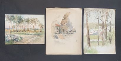 null HENRIOT (1857-1933)

Landscapes, rivers, villages

Set of six watercolors on...