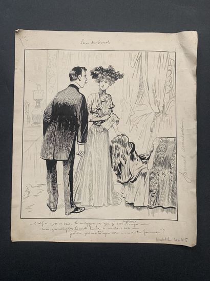 null HENRIOT (1857-1933)

Illustration : 

"Leçon de morale"

Plume sur papier non...