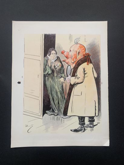 null HENRIOT (1857-1933)

Illustration à la plume, crayon bleu sur papier signée...