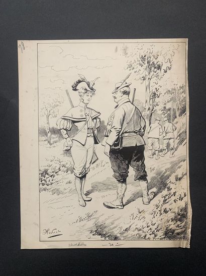 null HENRIOT (1857-1933)

Three illustrations on the theme of hunting:

"Couple of...