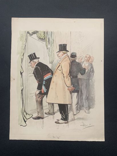 null HENRIOT (1857-1933)

Le maire regardant par le trou de la serrure

Lithographie...