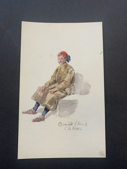null HENRIOT (1857-1933)

Trois portraits de soldats.

Aquarelles et crayon sur papier...