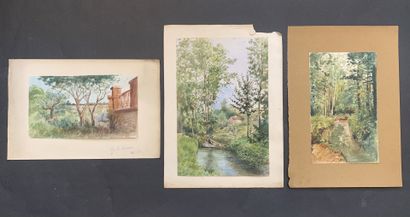 null HENRIOT (1857-1933)

Landscapes, rivers, villages

Set of six watercolors on...
