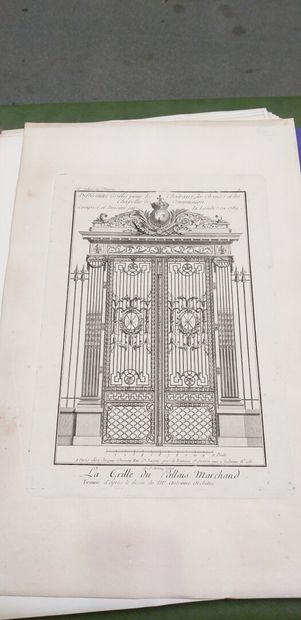 null "Projets de serrurerie, modèles de grilles, rampes"

Ensemble d'environ 70 gravures.

Cachet...