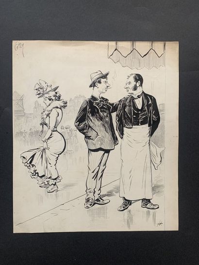 null HENRIOT (1857-1933)

Deux illustrations : 

La sortie du café

Une à la plume...
