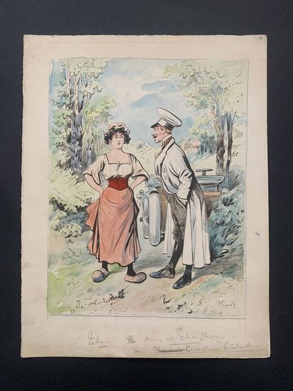 null HENRIOT (1857-1933)

Two illustrations : 

"Love and Driver"

Pen on paper signed...