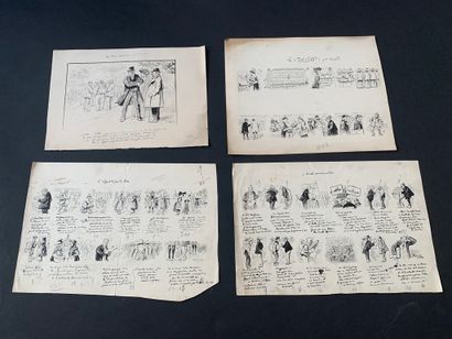 null HENRIOT (1857-1933)

Cinq illustrations :

"Une leçon électorale"

Le"Tout à...