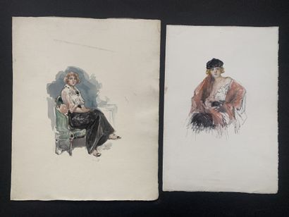 null HENRIOT (1857-1933)

Women and elegant women. 

Five watercolors, pencil on...
