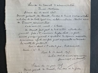 null Handwritten minutes of the board of directors of the society of the small illustrated...