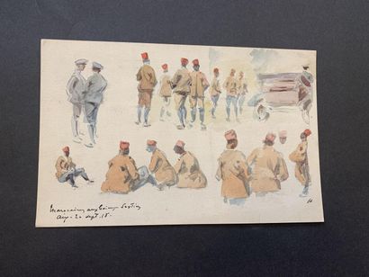 null HENRIOT (1857-1933)

Marocains aux bains Sextius, Aix, 20 septembre 1918. 

Aquarelle...