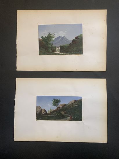 null HENRIOT (1857-1933)

Landscapes

Set of six gouaches on paper pasted on sheet,...