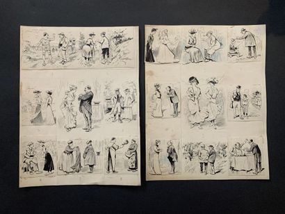 null HENRIOT (1857-1933)

Fifteen sheets of illustrative vignettes :

Hunting scenes,...