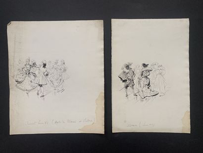 null HENRIOT (1857-1933)

Five illustrations : 

Scenes of minuets under Louis XIII...