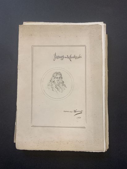 null Jean de LA FONTAINE 

Recueil de neuf fables manuscrites illustrées à l'aquarelle,...