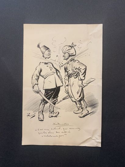 null HENRIOT (1857-1933)

Set of three caricatures representing military men: 

"Dardanelles:...