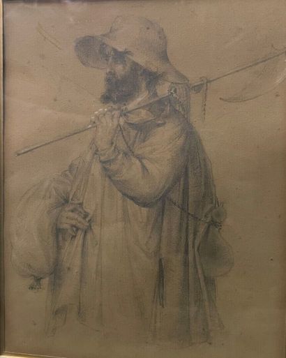null Lot of 3 drawings :

-E. ZUCCOLI (active in the 19th century)

Portrait of an...