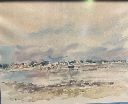 null Modern School: 

"Seaside" and "Beach"

Two watercolors signed lower left and...