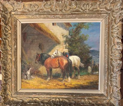 null 
Eugène PÉCHAUBES (1890-1967)




Horses at rest 




Oil on canvas signed lower...