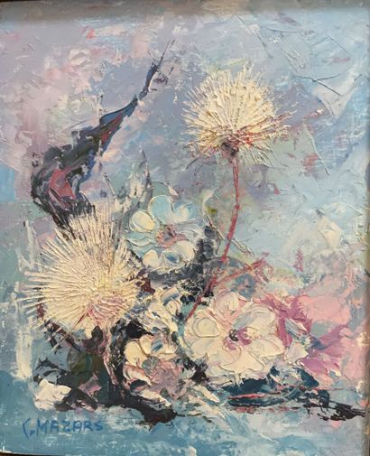 null 
Claude MAZARS (1930)

-Flowers

Oil on panel signed lower left

27 x 22 cm

-Bouquets

Two...
