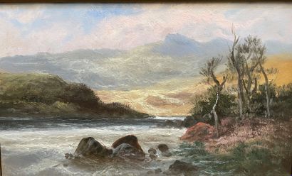 null lot of paintings : 



-INGÉ (active in the 19th century)

Cabin by the sea

Oil...