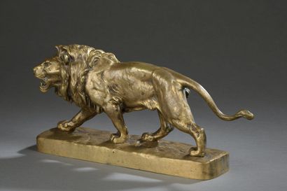 null Louis VIDAL (1831-1892)

Lion rugissant

Épreuve en bronze doré signé sur la...