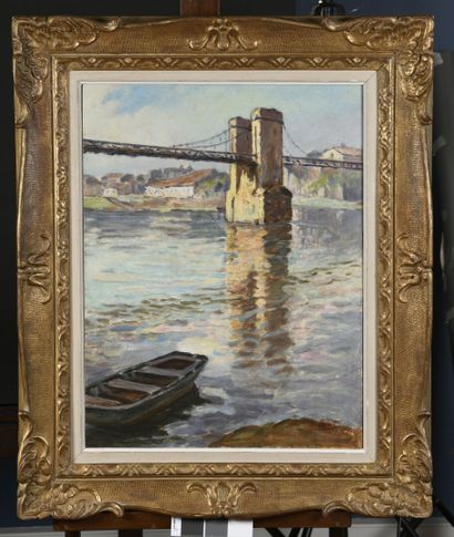 null Louis Marius GUEIT (1877-1956)

Vue de pont

Huile sur panneau signée en bas...