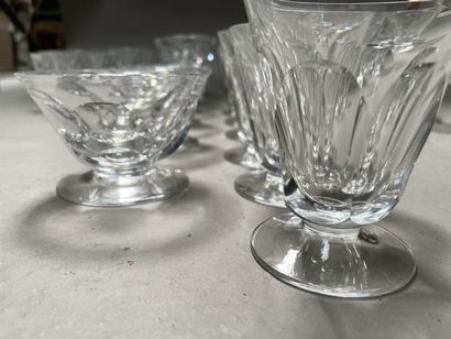 null Two parts of service of glass with foot in the taste Harcourt of Baccarat including...