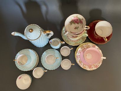  Part of service to coffee in English porcelain of color blue sky, 
we join some...