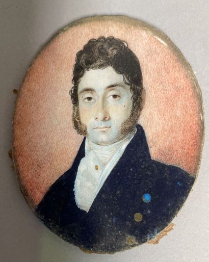 null French school of the 19th century

Portrait of a man in a frock coat

Miniature...