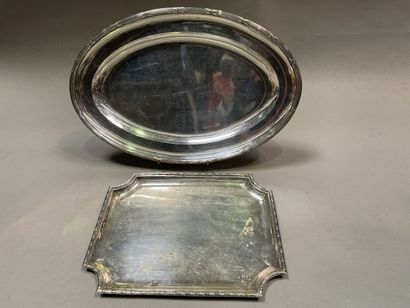 null Oval silver dish decorated with nets and ribbons

27 x 42 cm

and rectangular...
