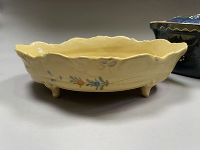 null Glazed terracotta tureen, dish and pitcher