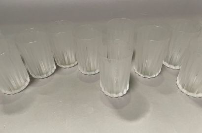 null LALIQUE France

Onze verres à orangeade modèle Jaffa en verre santiné

Signés...