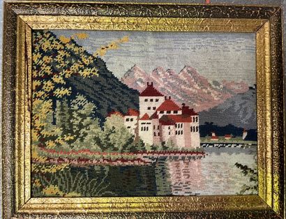 null Lot of framed pieces: paintings, engravings, watercolors, canvases and vari...