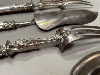 null Lot of silver flatware : Ice cream set, meat set, cheese knives etc.

(some...