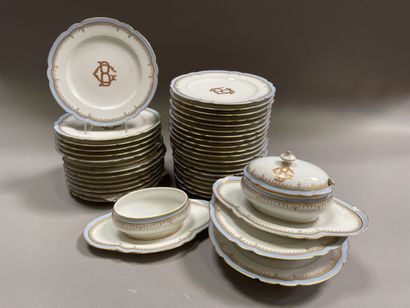 Part of a table service in porcelain with...