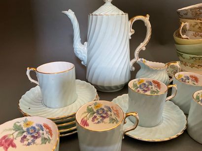  Part of service to coffee in English porcelain of color blue sky, 
we join some...