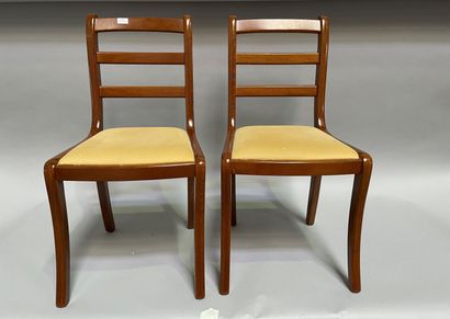 Suite of four mahogany dining room chairs...