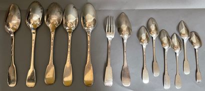 
Lot of silver cutlery XVIII° mismatched...