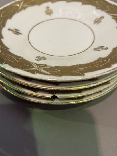 null Service à café en porcelaine à décor en dorure d'abeilles et de couronne de...