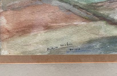 null lot of three watercolors :

Berthold MAHN (1881-1975)

Landscape

Drawing and...