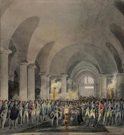 Pierre-François-Léonard FONTAINE (Pontoise 1762 - Paris 1853) Vue de la Chapelle...