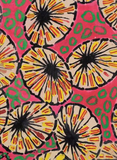 Boris LACROIX (1902-1984) Composition florale polychrome Gouache sur papier, monogrammée...