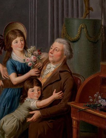 Joseph-Marcellin COMBETTE (1770-1840) "Portrait de la famille Papillon, de Rouen"...